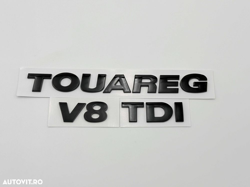 Set Embleme Compatibile VW Touareg V8 Tdi negru - 1