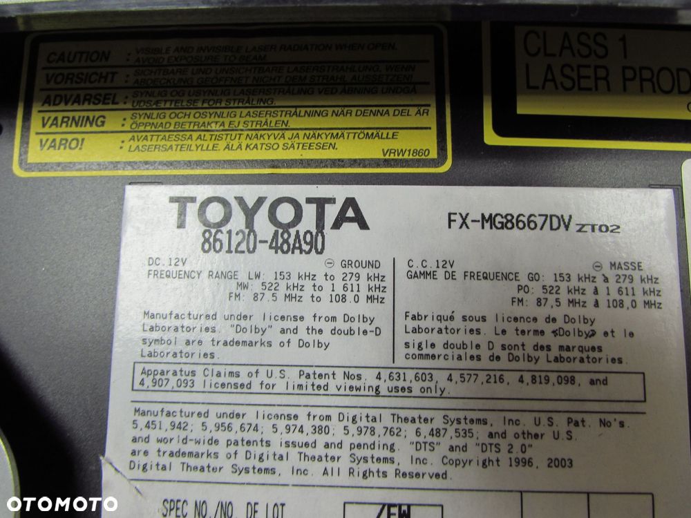 LEXUS RX 400H RADIO RADIOOTWARZACZ CD MP3 - 10