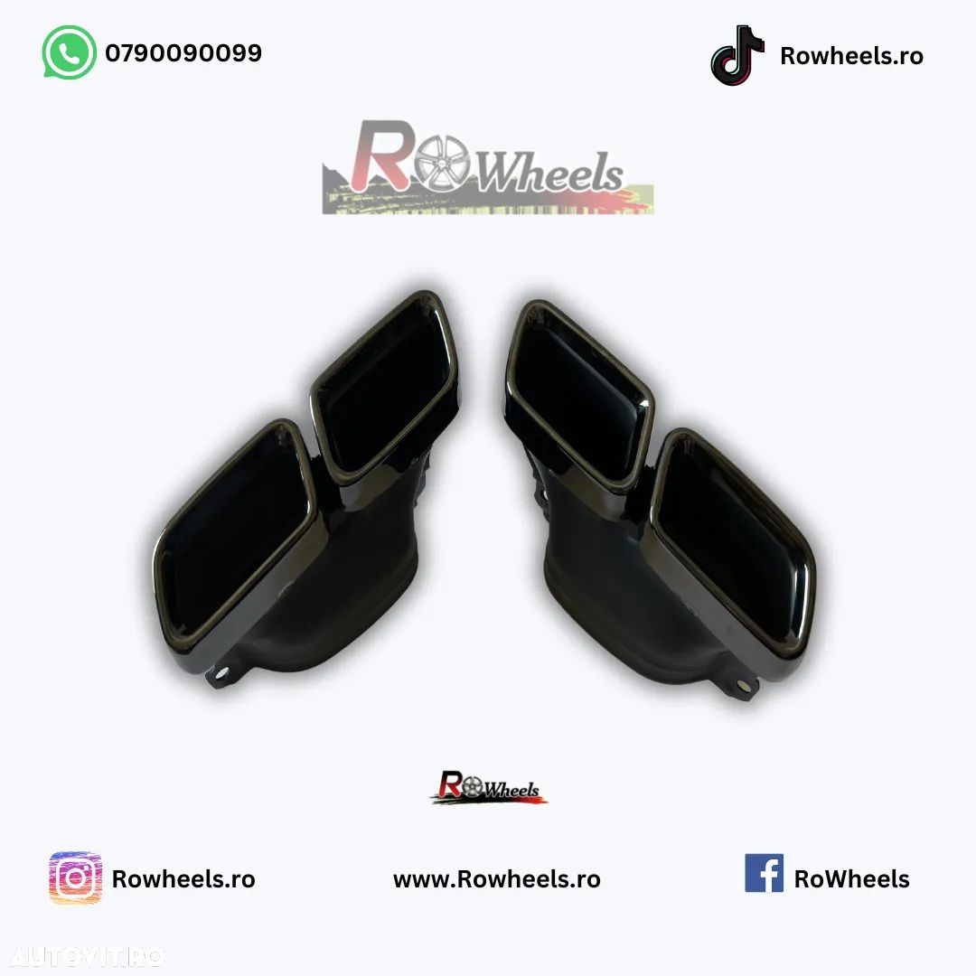 Ornamente tobe Tips evacuare Mercedes AMG S class E class C class W222 W212 W218 W205 W223 black chrome - 1