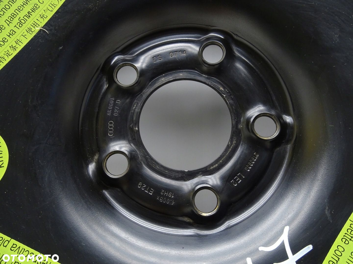 KOŁO DOJAZDOWE ZAPASOWE 125/70R19 ET 29 5X112 AUDI A4 B8 A5 8T 8K0601027D - 3