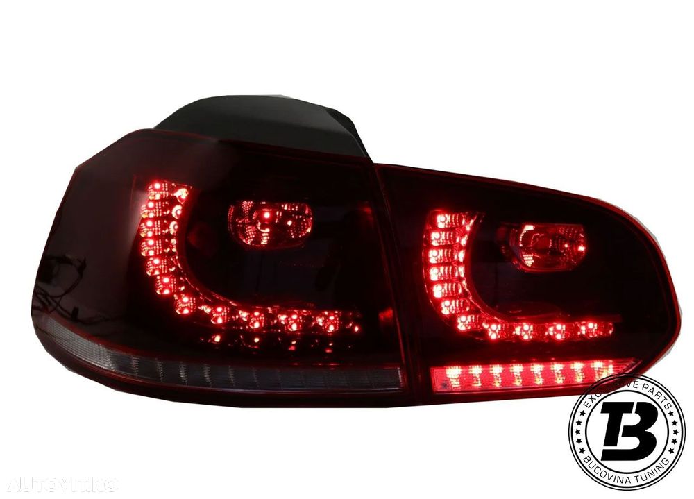Stopuri Full LED compatibile cu VW Golf 6 VI R20 Cherry Red Design - 12