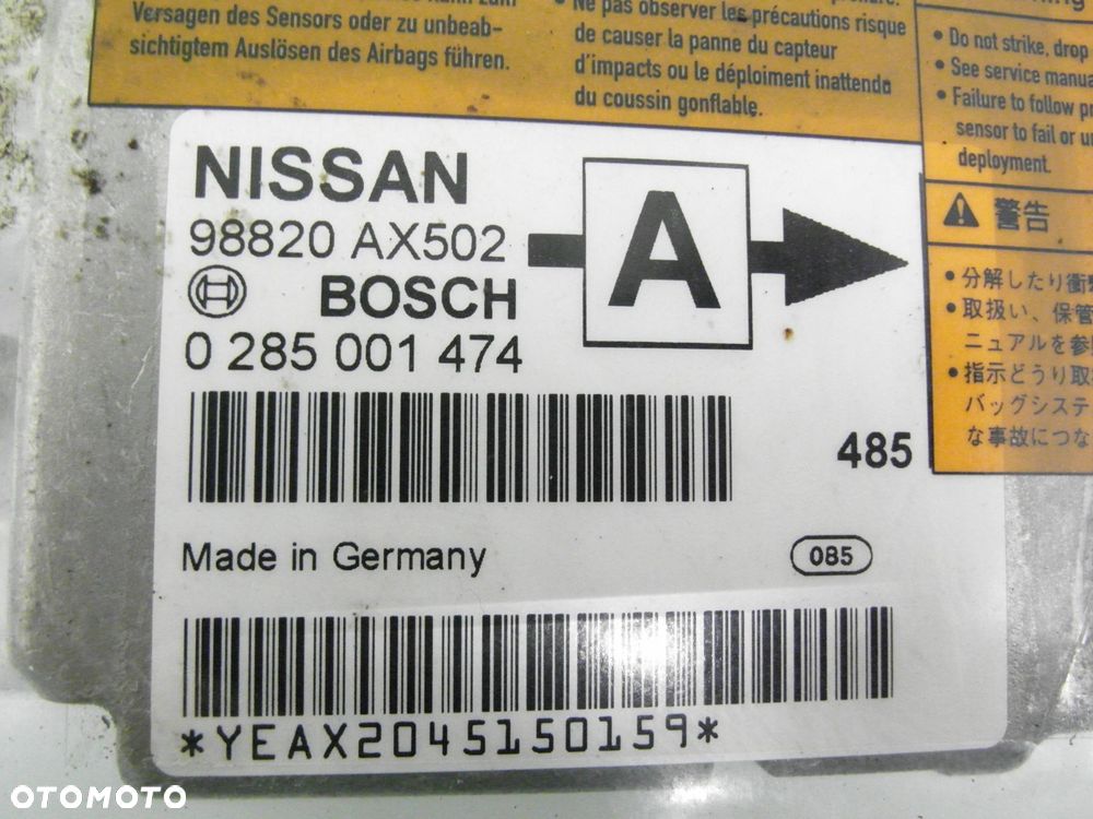 MODUŁ AIRBAG NISSAN MICRA III (K12) 0285001474 98820AX502 - 5