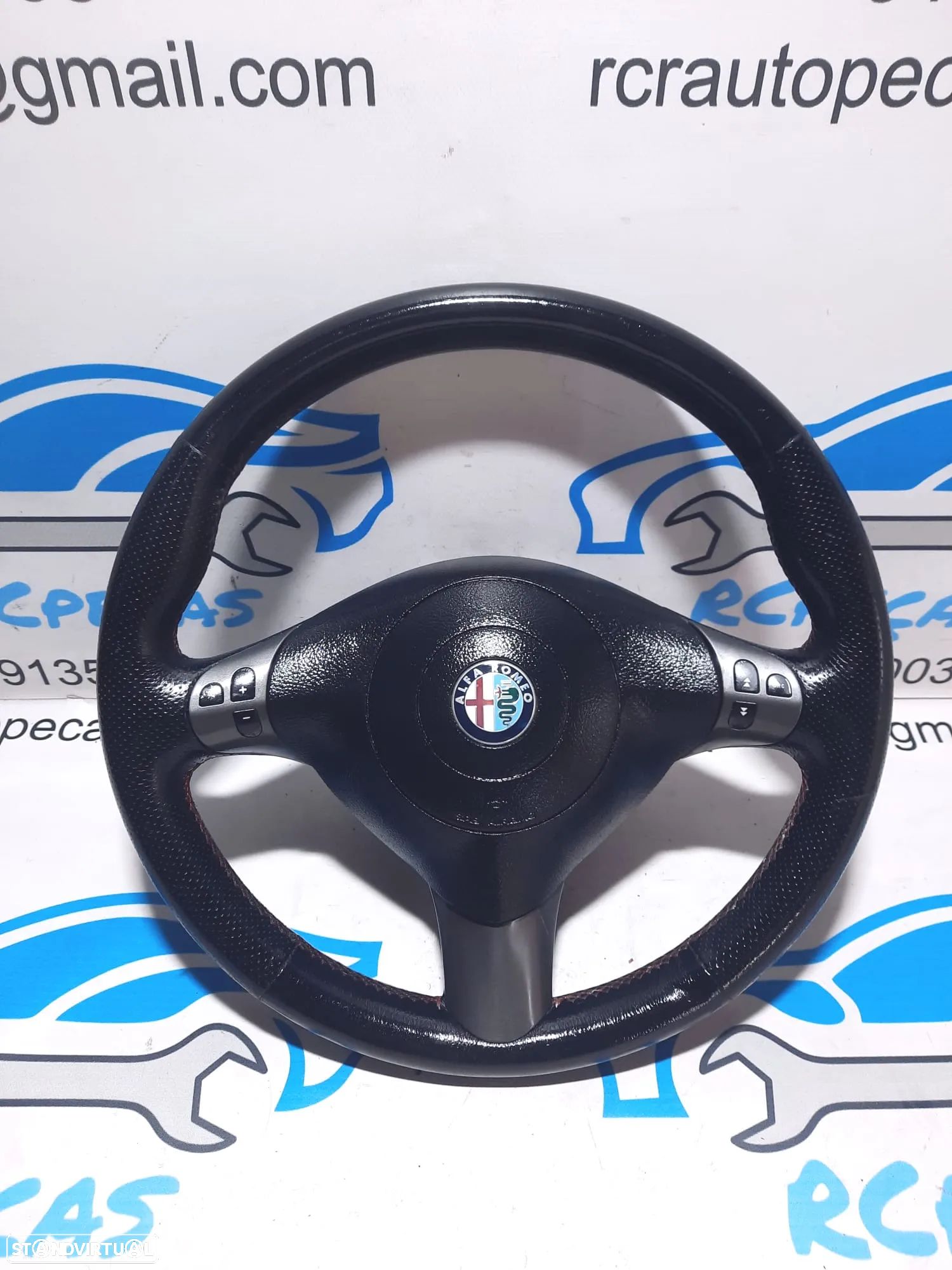 .VOLANTE GUIADOR COMPLETO ALFA ROMEO GT 937 T097A000623 ALFA 147 156 PELE PERFURADA AIRBAG COMANDOS MULTIFUNÇÕES CONTROLO - 1