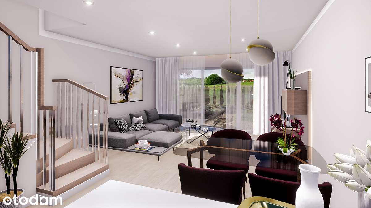 Apartament z ogrodem, przy szkole, na prywatnym zamkniętym osiedlu