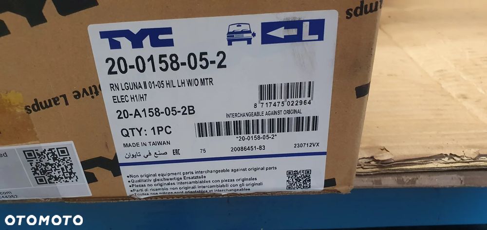 Lampa lewy przód przednia lewa Renault Laguna II Nowa TYC 20-0158-05-2 - 8