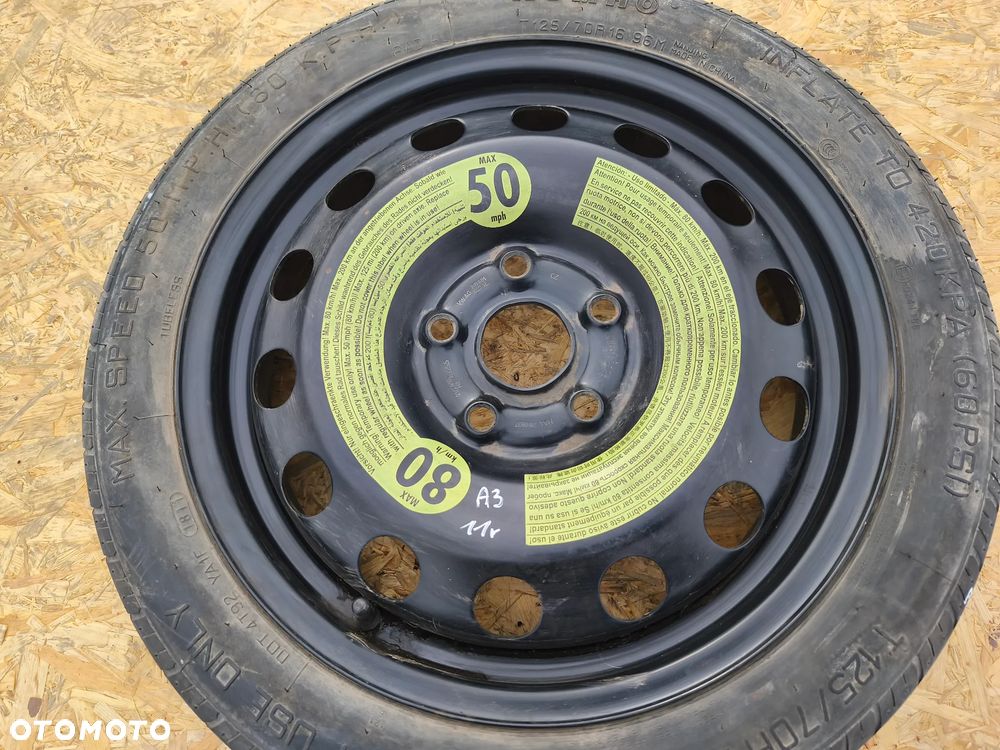 KOŁO DOJAZDOWE ZAPASOWE 125/70R16 CALI 5X112 AUDI VOLKSWAGEN SEAT - 2