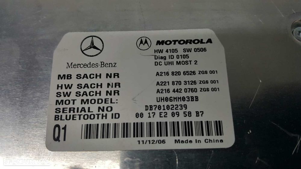 UNIDADE DE CONTROLE BLUETOOTH MERCEDES CLASE S (W221) BERLINA 320 / 350 CDI 4-MA... - 5