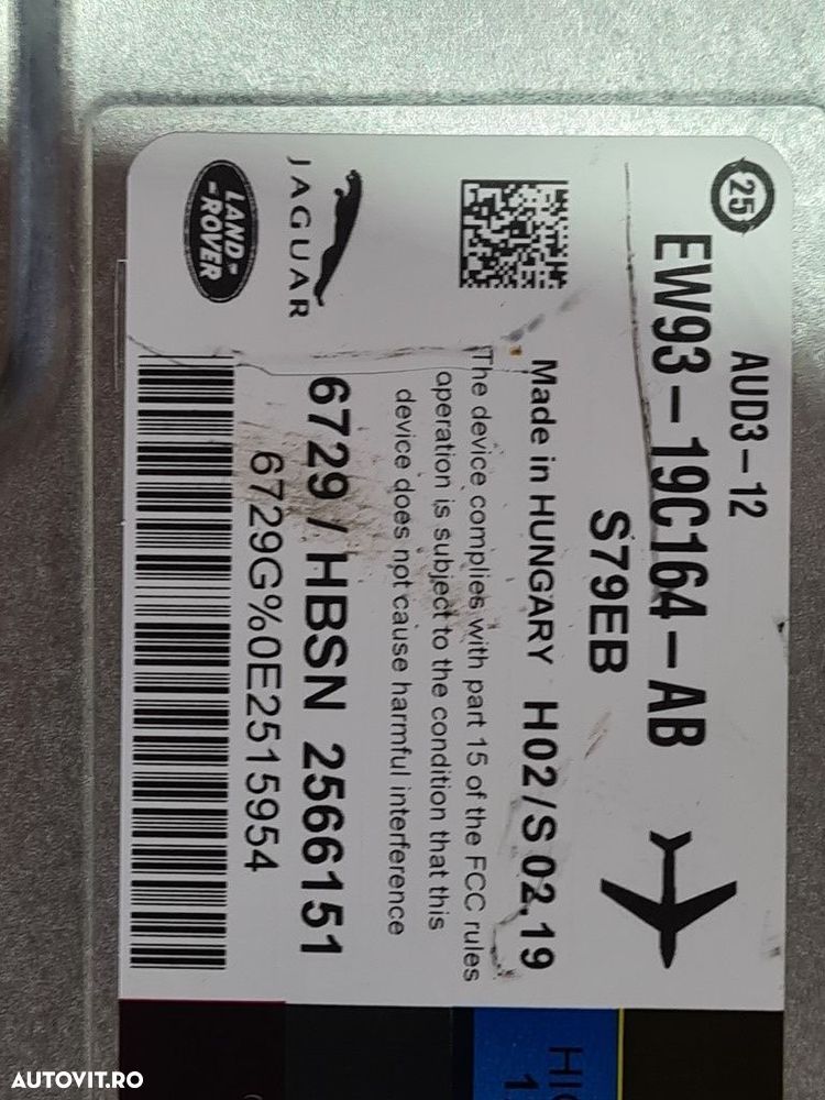 Amplificator audio Land Rover Range Rover Evoque 2012 - 2015 (961) EW9319C164AB - 4