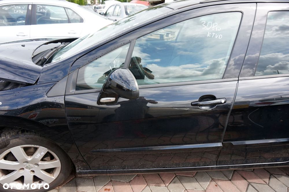 DRZWI PRZEDNIE LEWE 308 I T7 LIFT KOMBI KTVD  CZARNY PEUGEOT 2011-2013 - 1