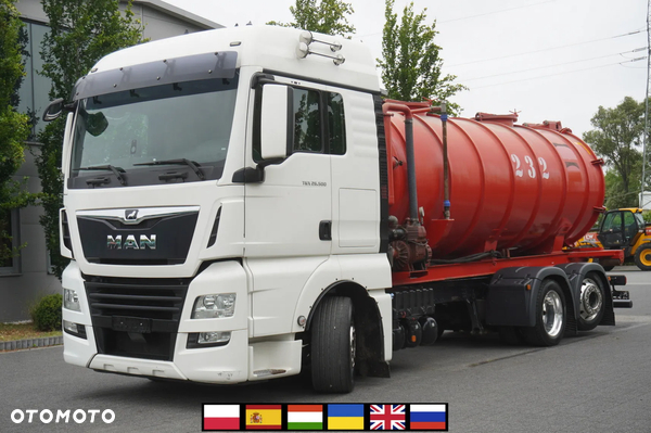 MAN TGX 26.500 / NOWA Beczka do nieczystości Stal 13000 l/ 3. oś skrętna