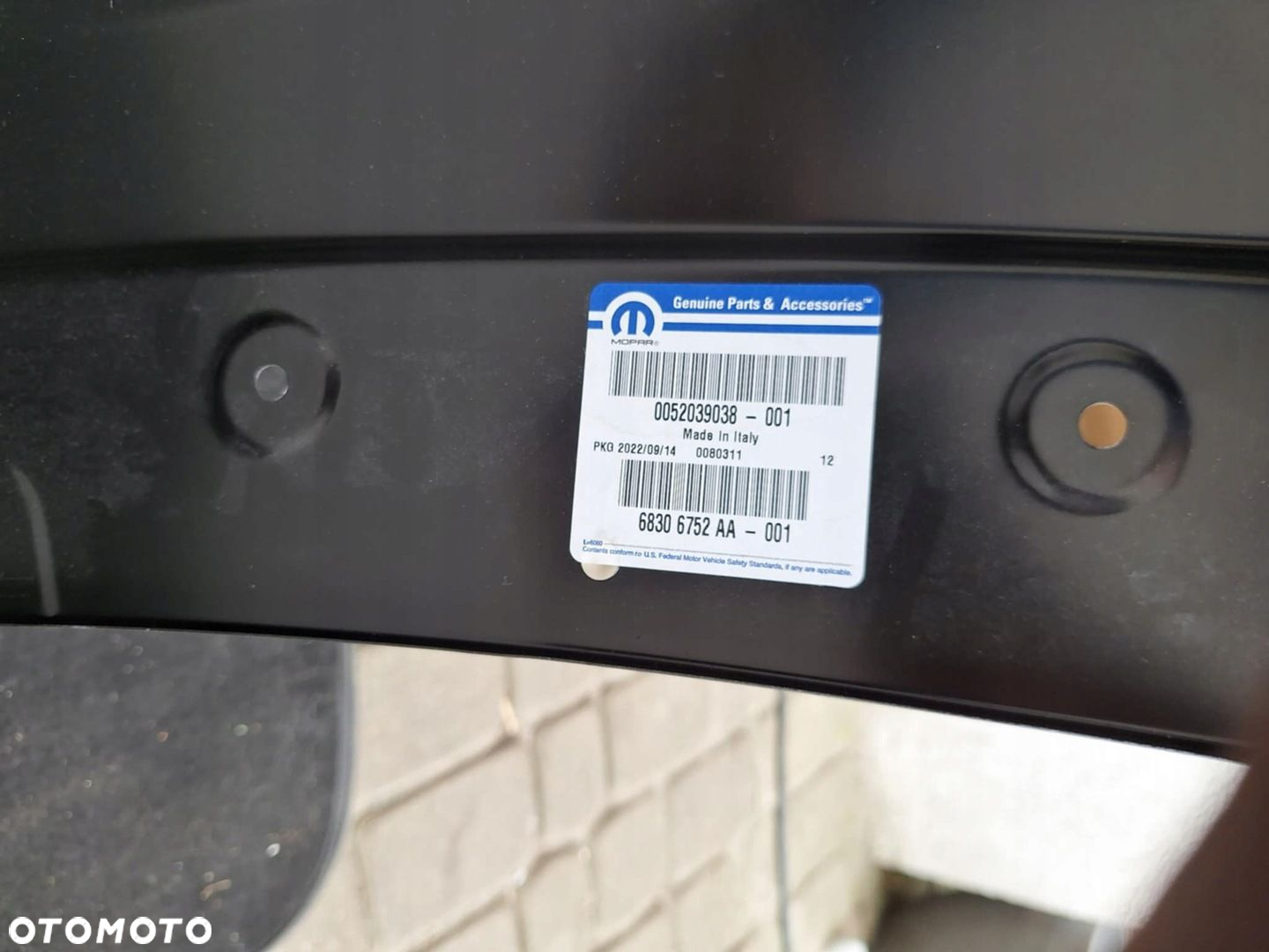 BŁOTNIK PRZÓD JEEP RENEGADE 2014-2018 68306752AA Lewa ORYGINAŁ DO LAKIEROWA - 2