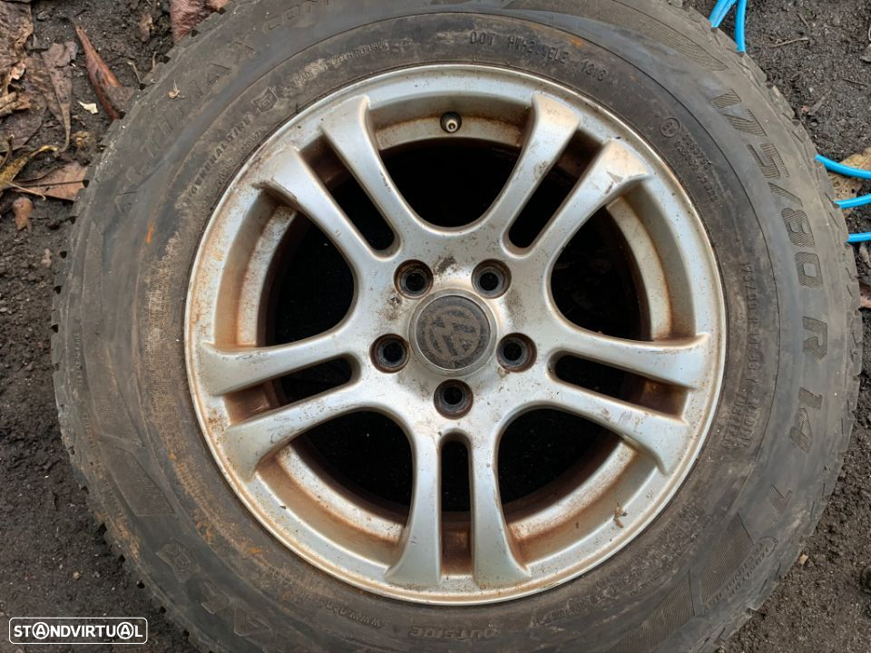 3 Jantes R14 WV Golf 5x100 Com Pneus 175/80R14 - 8