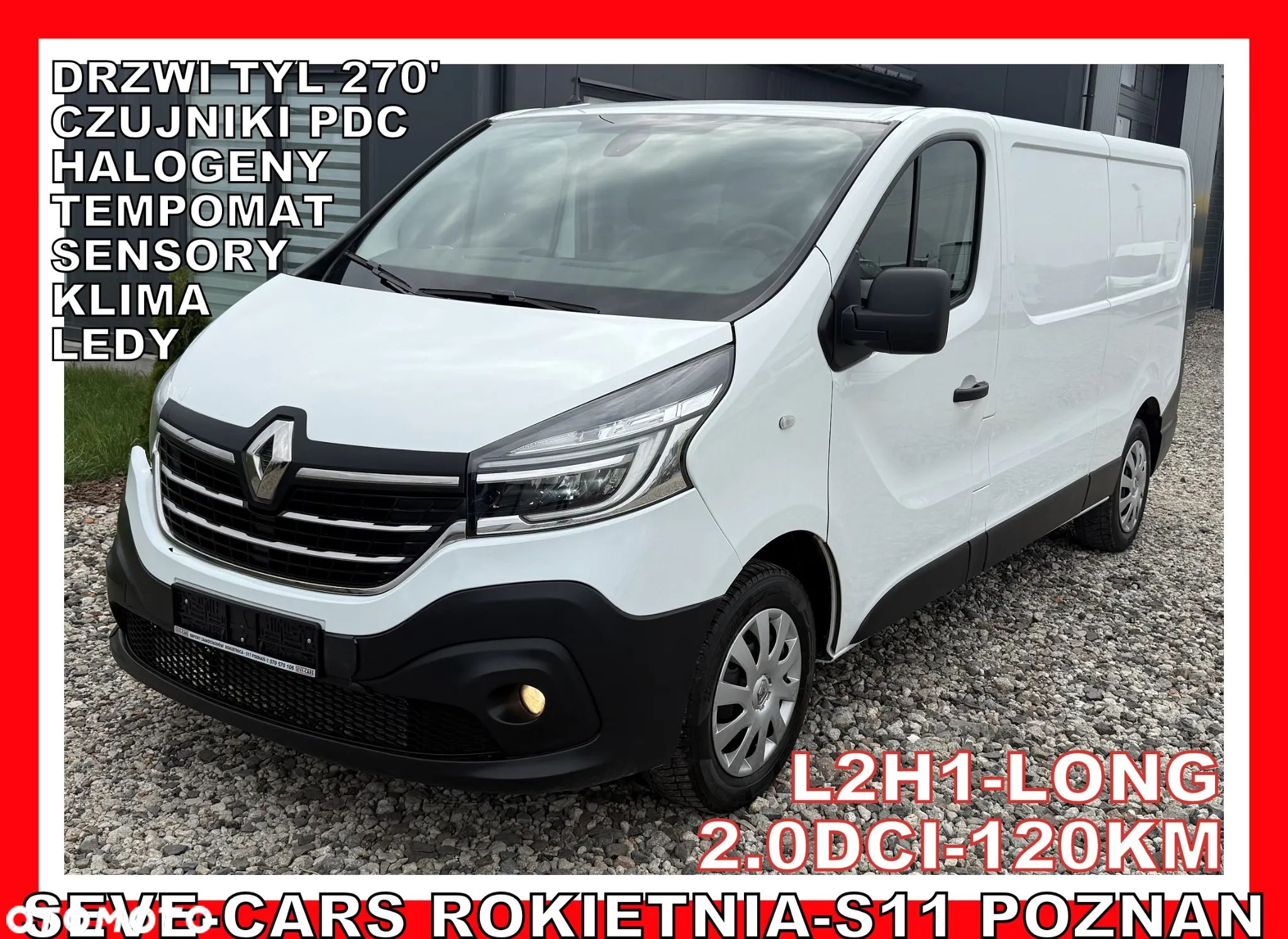 Renault TRAFIC L2H1 LONG, 2.0-120km, klima, tempomat, czujniki pdc, halogeny - 1