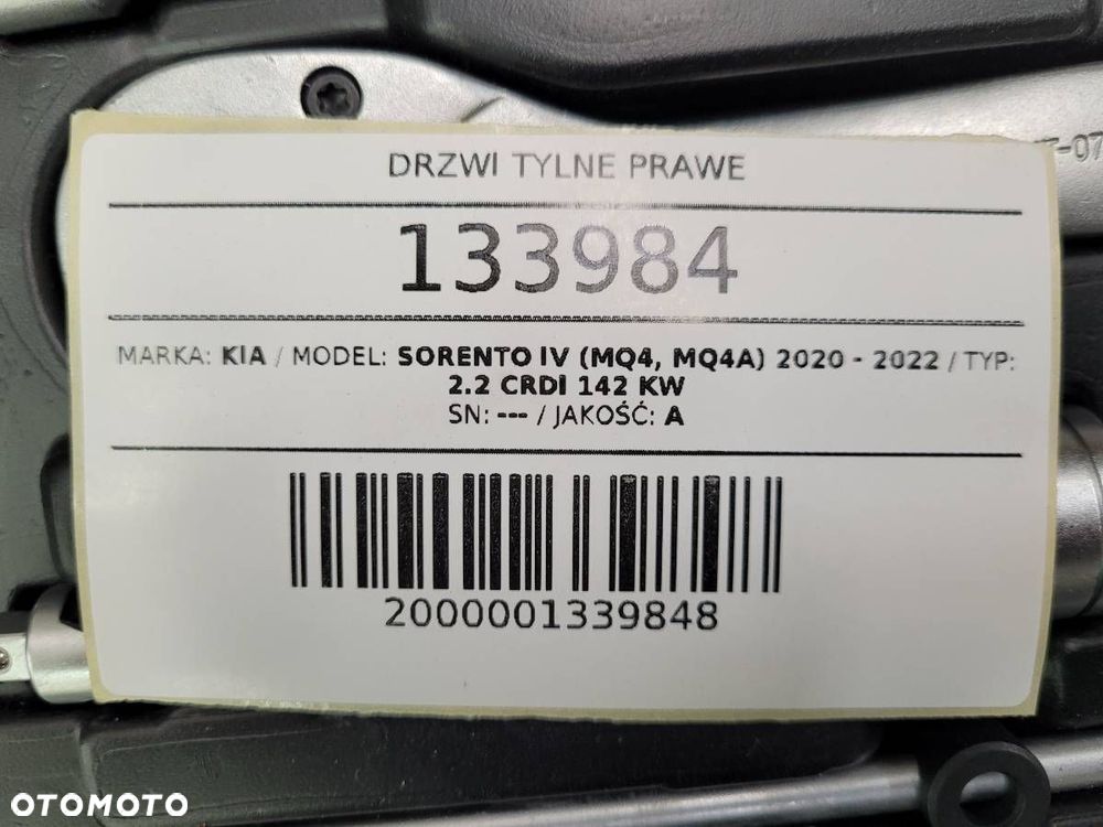 DRZWI TYŁ TYLNE PRAWE KOMPLETNE KIA SORENTO IV SWP - 15
