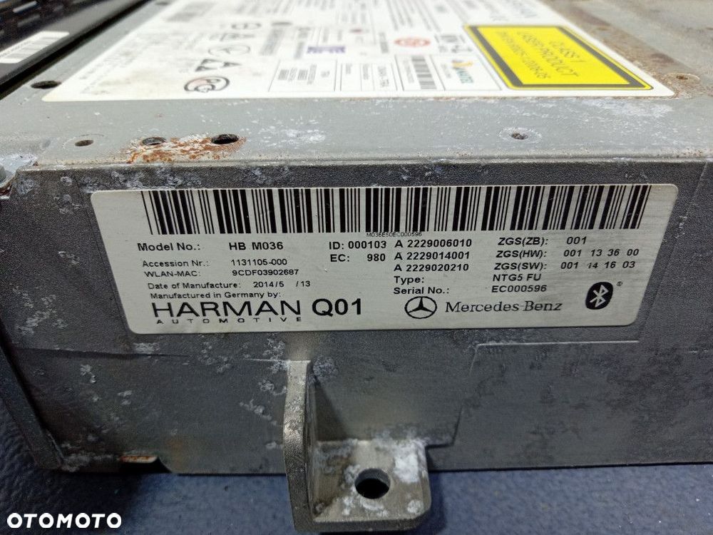 MERCEDES S KLASA W222 TUNER RADIA NAWIGACJI NTG5 A2229006010 - 6