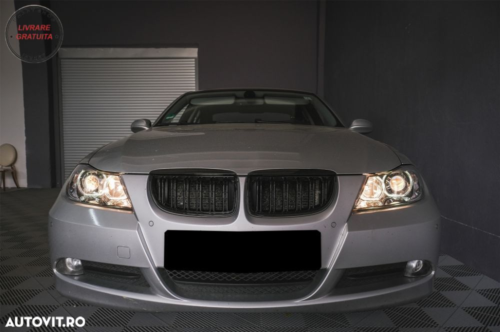 Faruri Angel Eyes BMW Seria 3 E90 Sedan E91 Touring (03.2005-2011) Negru- livrare gratuita - 13
