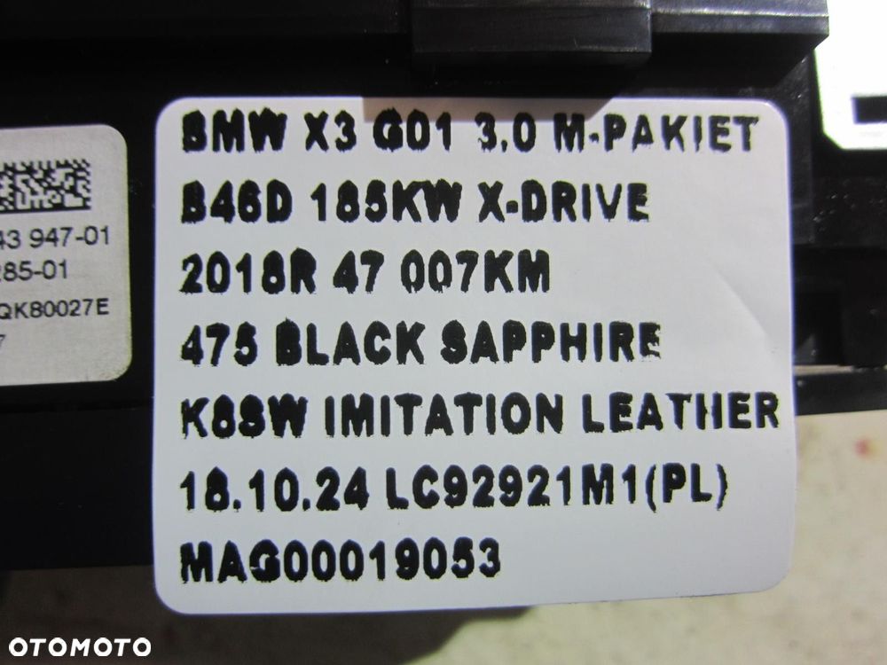 BMW X3 G01 G02 PANEL KONSOLI ŚRODKOWEJ PRZEŁĄCZNIK PDC 6993947 61316993947 - 10