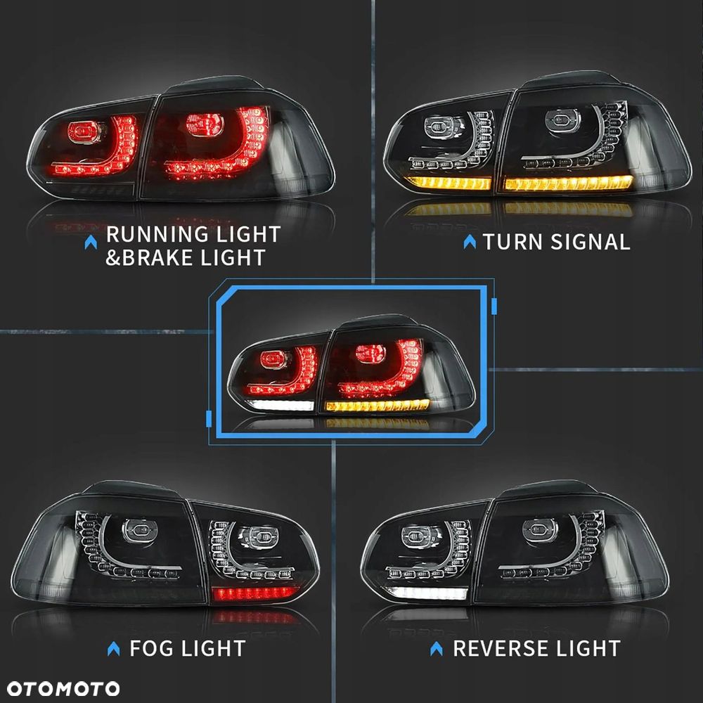 Lampy tyl kpl Vland Full Led Tuning Black GTIlook VW Golf VI 6 5k0 2008-13 - 9