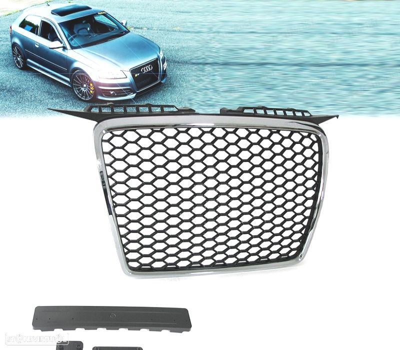 GRADE AUDI A3 8P 8PA 05-08 LOOK RS CROMADO - 1