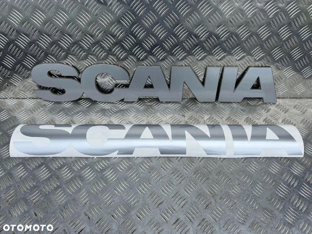 NAKLEJKA CHROMOWANA NOWA NA NAPIS SCANIA R - 1
