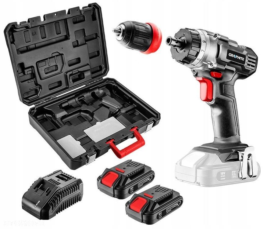 WIERTARKO WKRĘTARKA aku 2x2Ah WALIZKA GRAPHITE E - 1