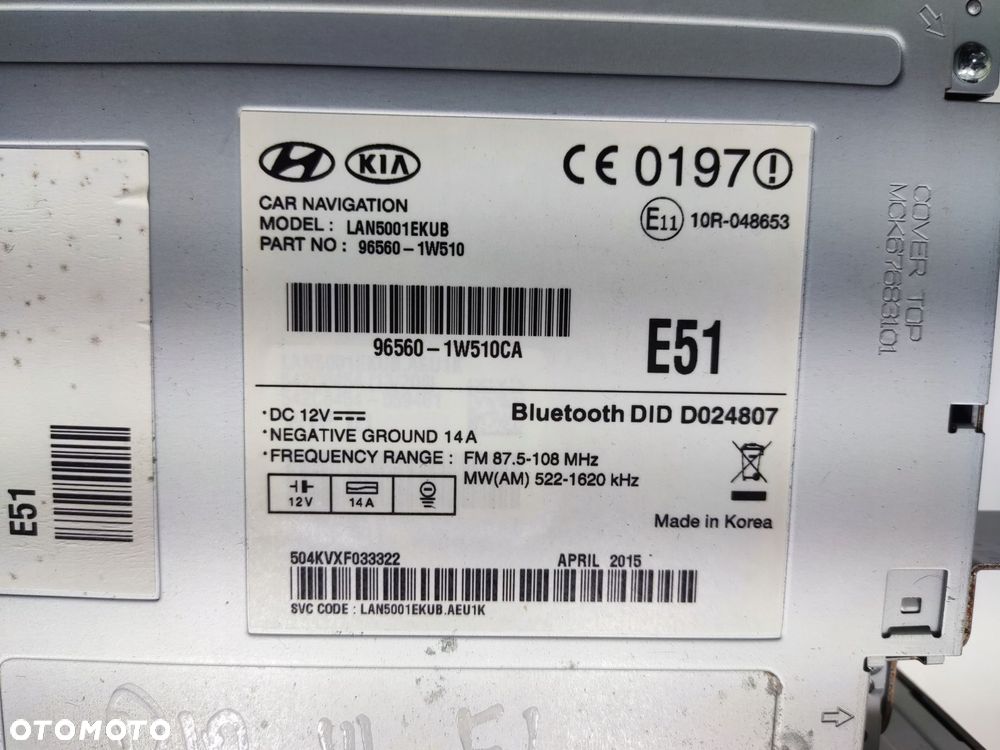 fabryczne radio nawigacja kia rio iii 96560-1w510ca 96560-1w510 2014-2017 - 5