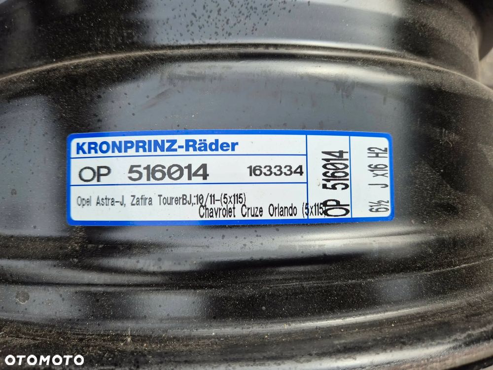Felgi stalowe 16" Cruze Orlando Astra Zafira Ampera 5 x 115 - 3