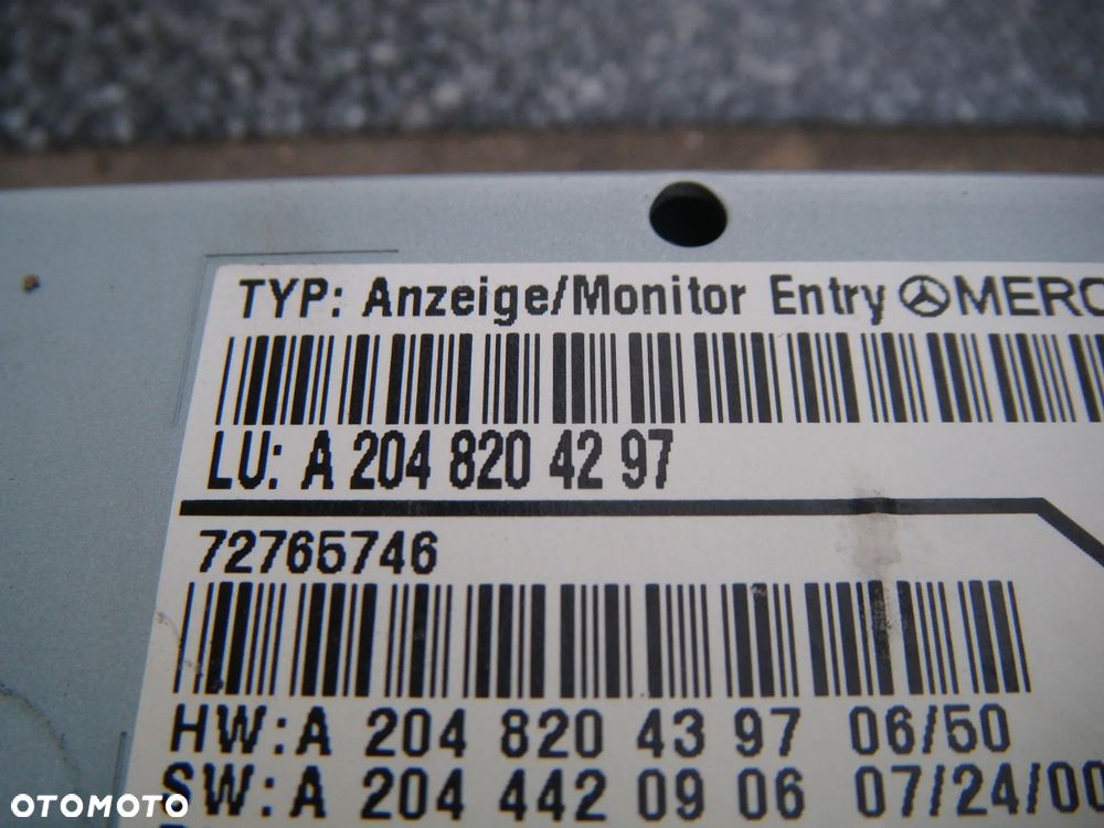 mercedes w204 08r wyświetlacz a2048204297 - 3