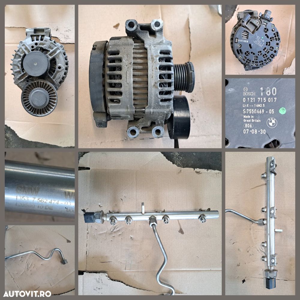 Anexe motor N43 bmw 116i alternator rampa injectoare injectoare pompa vacuum pompa inalta presiune clapeta acceleratie compresor pompa apa instalatie electrica motor - 2