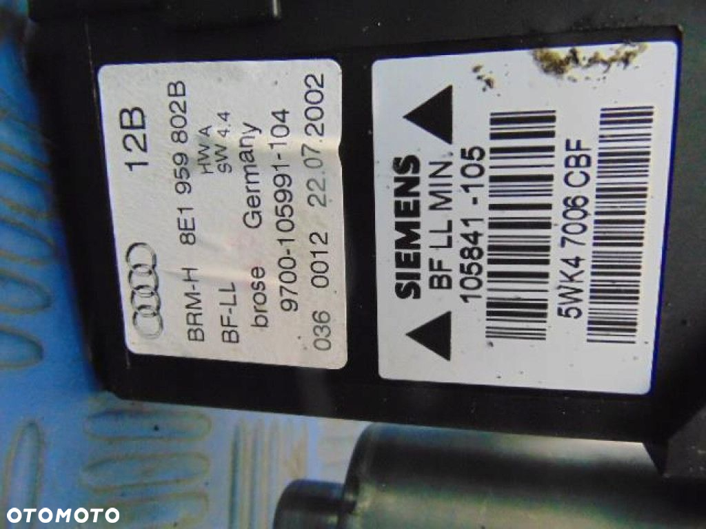 AUDI A4 B6 PODNOŚNIK SZYBY ELEKTRYCZNY PRAWY PRZÓD 8E1959802B - 7