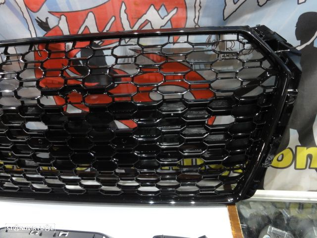 Grelha frontal AUDI A4/S4 B9 15-19 RS4 look com suporte para símbolo em preto brilhante - 14