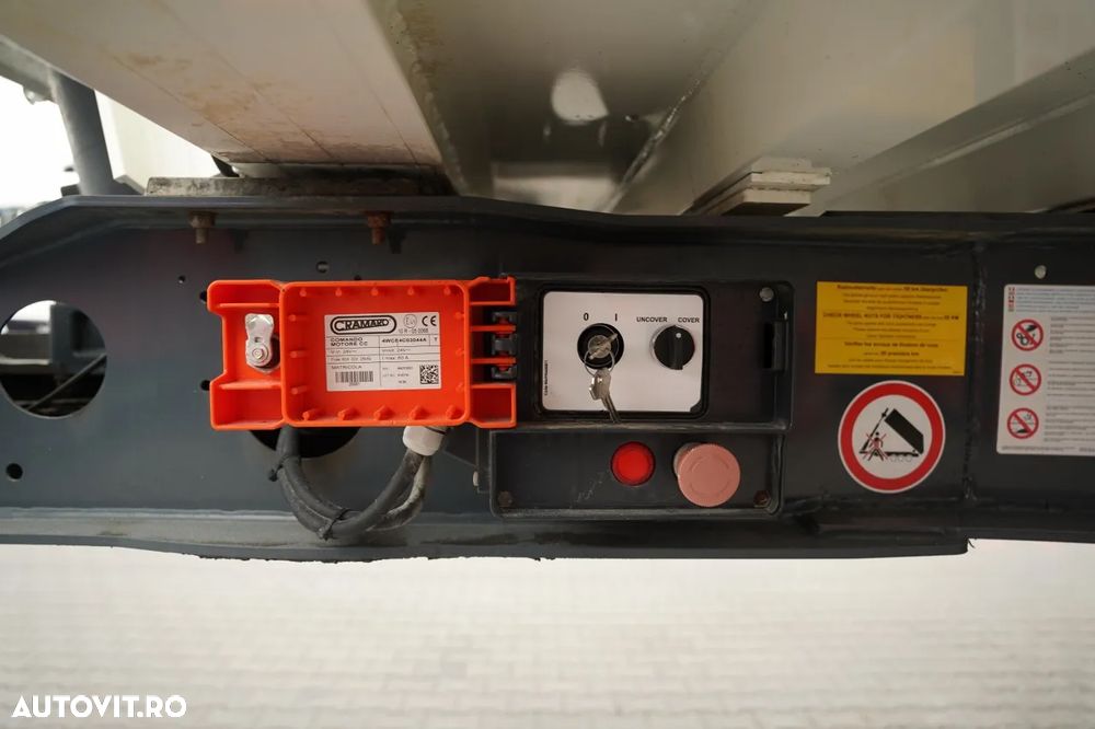 Schmitz Cargobull / SEMIREMORCĂ BASCULANTĂ - 28 m³ / ALUMINIU / PRELATĂ ELECTRICĂ / AXĂ RIDICABILĂ / OBOROU SPATE COMBINAT (UȘĂ/CLAPETĂ) / GREUTATE: 5.480 KG / - 23