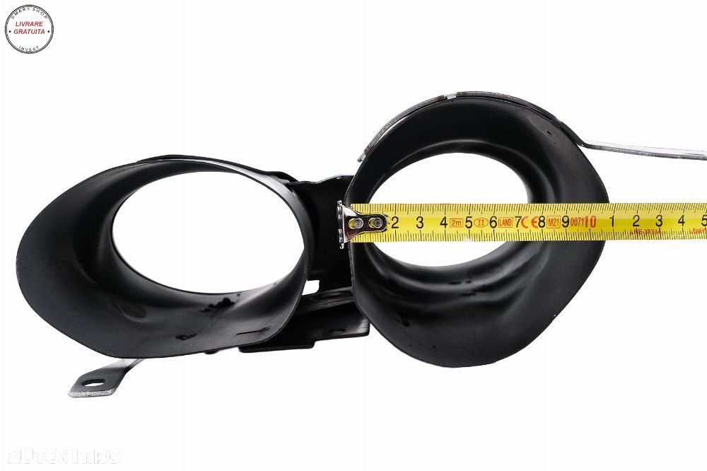 Difuzor Bara Spate Evacuare Dubla Audi Q8 S-Line (2018-2023) Evacuari Negre- livrare gratuita - 11