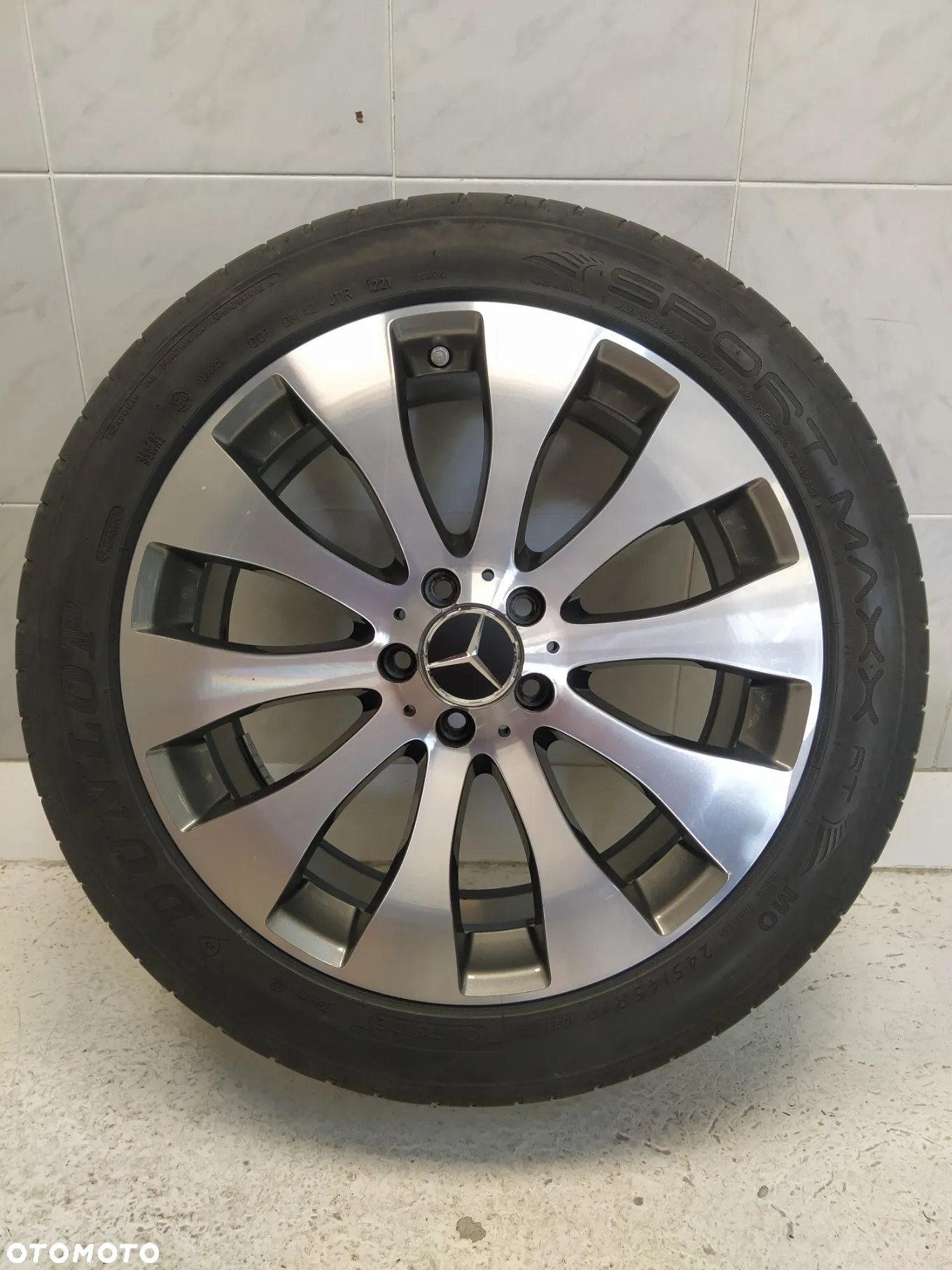MERCEDES 8X19 4x FELGI ALUMINIOWE R19 5X112 ET38 OPONY 245/45 KOŁA 4X CZUJNIKI TPMS - 10