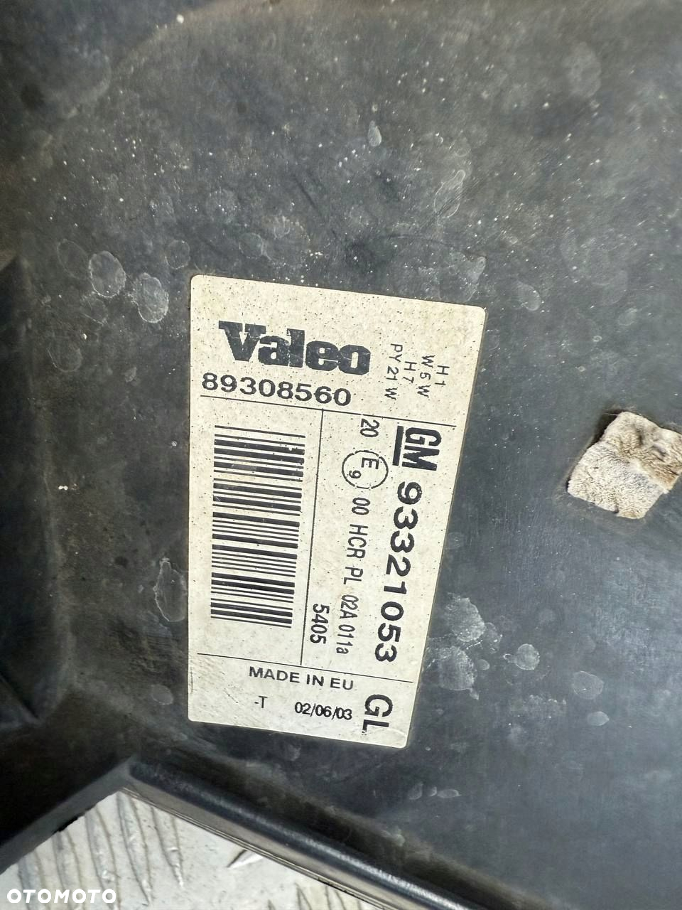 OPEL MERIVA A LAMPA PRZÓD PRZEDNIA PRAWA EUROPA 93321053 - 3