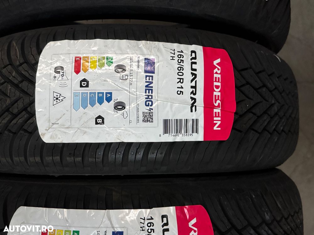 Vând 4 anvelope 165/60/15 vredestein de patru sezoane noi - 2