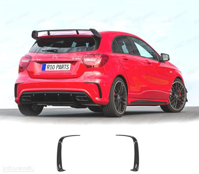 FRISOS TRASEIROS MERCEDES W176 AMG 12-18 LOOK AMG A45 PRETO BRILHANTE - 1