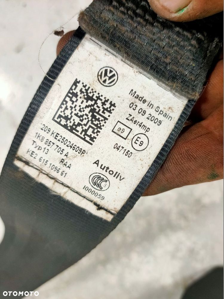 pas bezpieczeństwa lewy przód przedni vw scirocco iii 1k8 1k8857705a - 2