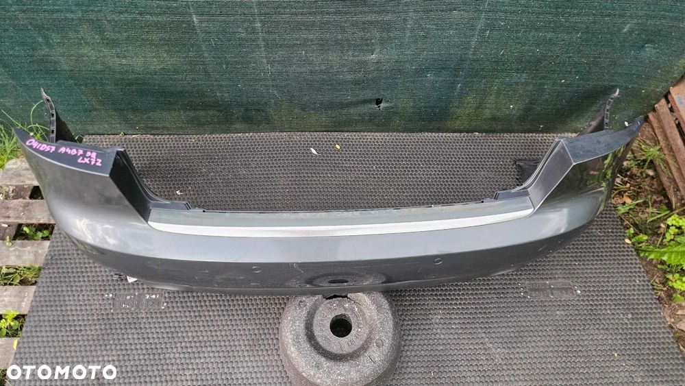 Zderzak Tył Tylny Szary LX7Z Dwa Wydechy 2 Rury Czujniki Parkowania PDC Listwa Chrom Dokładka Audi A4 B7 Sedan - 2