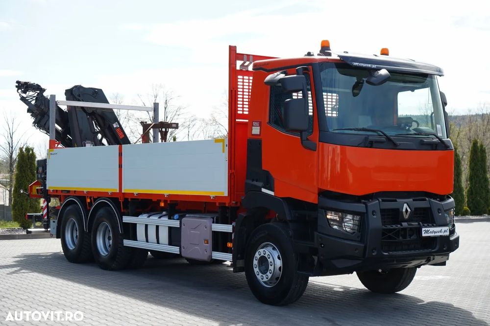 Renault C 430 / 6x4 / LIVRARE 6.2 M + CUPTOR HIAB X-DUO 188 / EXTENSIE 15 M / RADIOCOMANDĂ / FURCĂ / ROTATOARE - 15