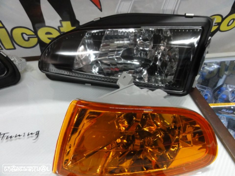 Farois frontais com luz branca 5000k Honda civic 92-95 JDM+piscas frontais eurolook 2, 3 portas  EG3 EG4 EG5 EG6 EJ1 EJ2 - 5