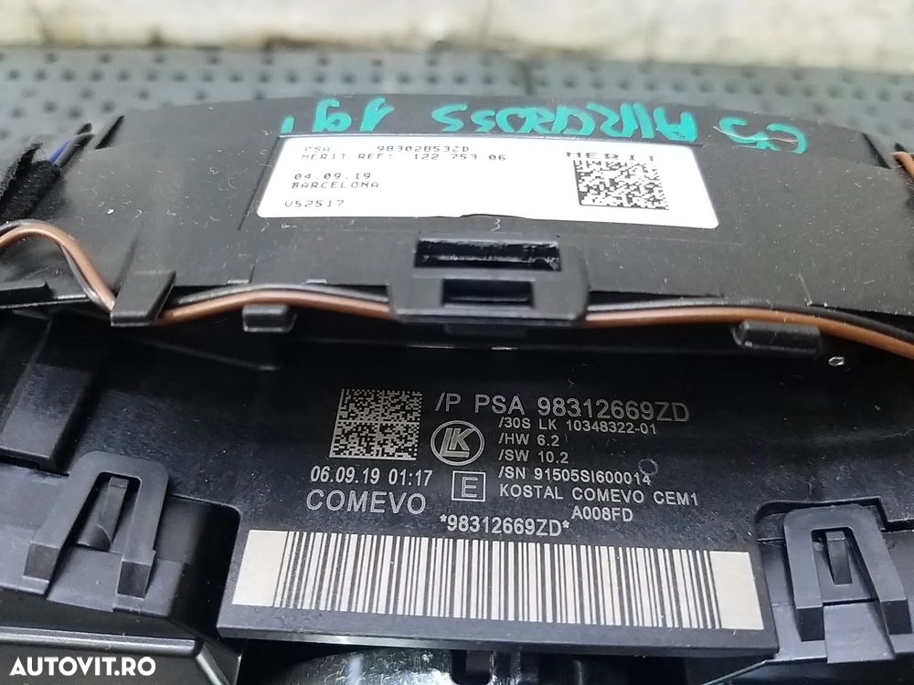 Bloc manete semnalizare stergator parbriz tempomat cu spirala volan si padele citroen c5 aircross 98312669zd - 3