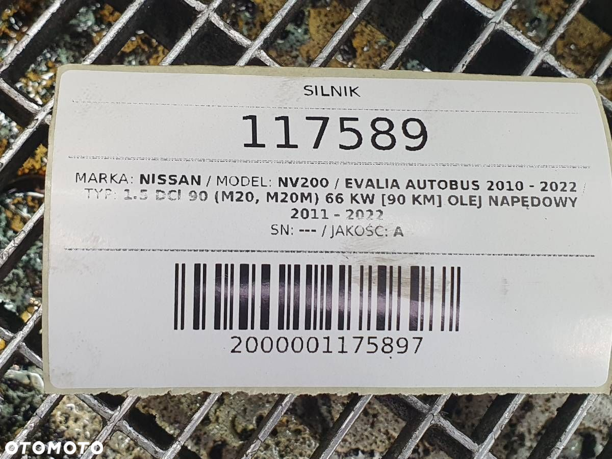 SILNIK KOMPLETNY 1.5 DCI DIESEL K9K 628 K9K628 NISSAN NV200 - 8