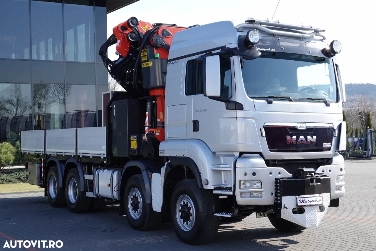 MAN TGS 41.480 / 8X6 / CUTIE + HDS PALFINGER PK 92002-SH F + FLY JIB 170 E / REACH 34 M / ÎNCĂRCARE MAX. 26.000 KG / RADIOCOMANDĂ / 5 SUPORTURI / 7 FUNCȚII / FULL SERVICE MAN / FULLINGER - 15