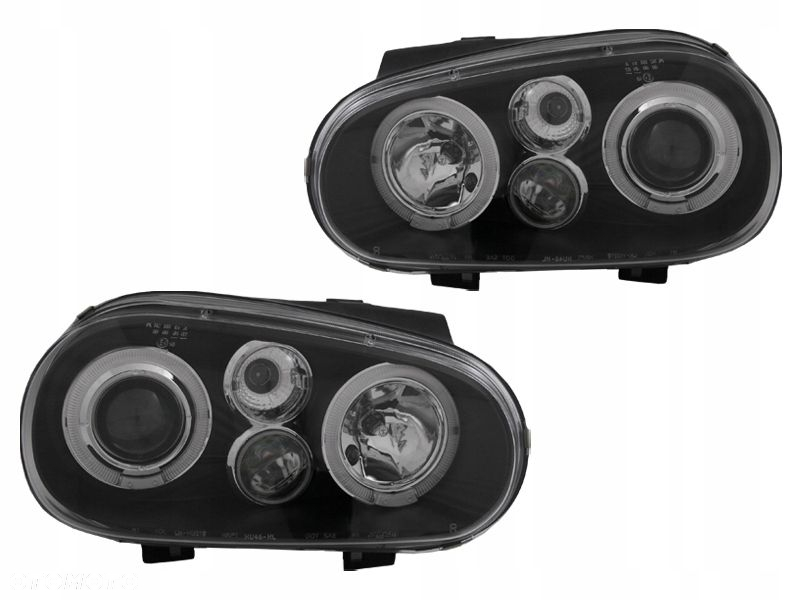 Reflektory Lampy kpl Ringi Angel Eyes Led Diody Czarne VW Golf IV 4 1j 1998 - 2