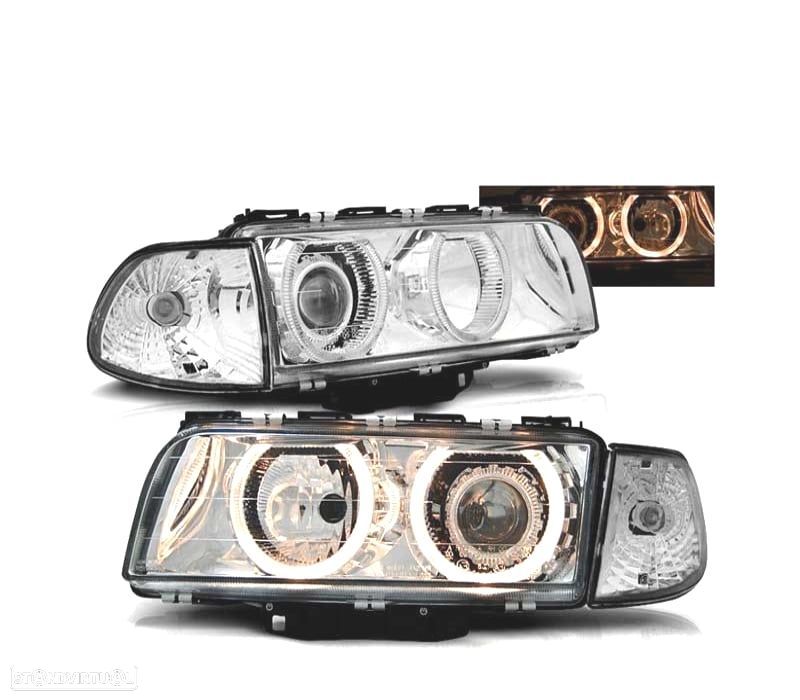 FARÓIS ANGEL EYES BMW E38 94-98 H7 H7 CHROME CROMADO - 1
