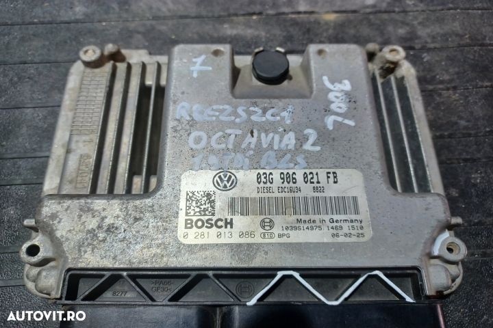 Calculator motor ECU 03G906021FB 0281013086 - 1.9 BLS 03G906021FB 028 - 3