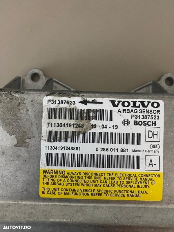 Calculator airbag SRS Volvo S60 V60 XC60 S80 XC70 V70 31387523 - 4