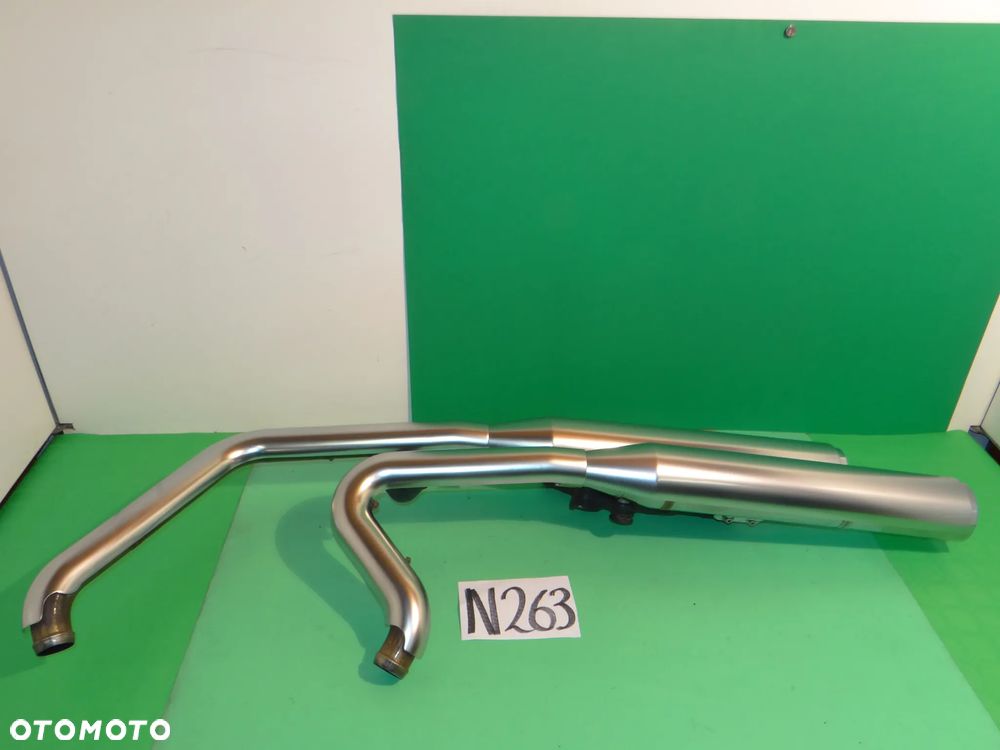 N263 harley davidson M8 115 fat boy flfbs, fxbrs breakout 2018 -2022 r. kompletny wydech tłumik w kolorze satynowym ( bez sond lambda) w super stanie - 38