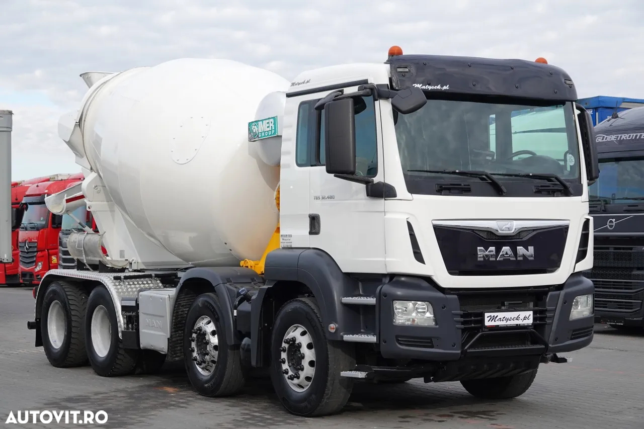 MAN TGS 32.480 / 8X4 / BETONATOR / PEAR 9M3 / MANUAL / EURO 6 - 4